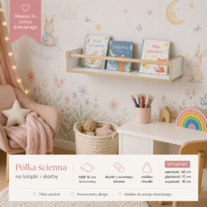 Półka do pokoju dziecka w stylu skandynawskim 60 cm MDF