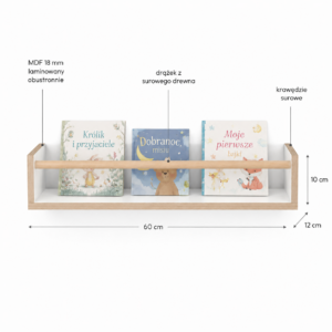 Półka do pokoju dziecka w stylu skandynawskim 60 cm MDF