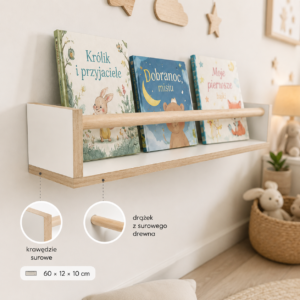 Półka do pokoju dziecka w stylu skandynawskim 60 cm MDF