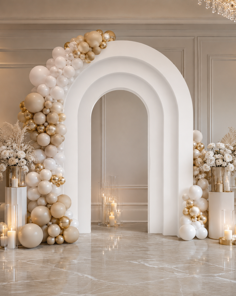 Ścianka balonowa portal - biała
