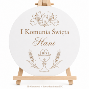 Tablica Powitalna Chrzest Święty Koło z Imieniem Dekoracja Sali Grawer